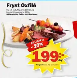 Pekås Fryst Oxfilé, Medlemspris erbjuda