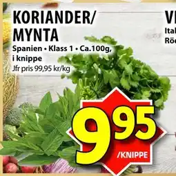 Matvärlden Tensta KORIANDER/ MYNTA, SEK 9.95 erbjuda