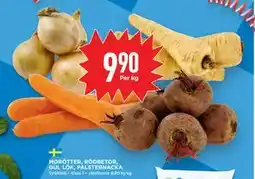 Willys MORÖTTER, RÖDBETOR, GUL LÖK, PALSTERNACKA, SEK 9.9 erbjuda
