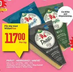 Willys PRÄST , HERRGÅRD , GREVÉ , Medlemspris erbjuda