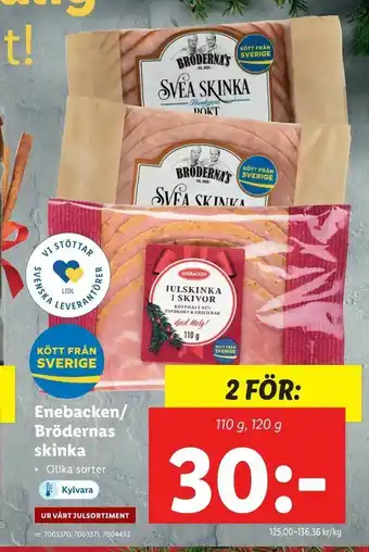 Lidl Enebacken/ Brödernas skinka erbjuda