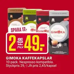 ÖoB GIMOKA KAFFEKAPSLAR, SEK 49 erbjuda