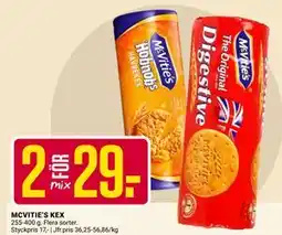 ÖoB MCVITIE’S KEX, SEK 29 erbjuda