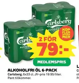 Coop Daglivs ALKOHOLFRI ÖL 6-PACK, Medlemspris erbjuda
