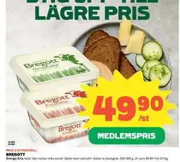 Coop Daglivs BREGOTT, Medlemspris erbjuda