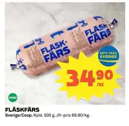 Coop Daglivs FLÄSKFÄRS, SEK 34.9 erbjuda