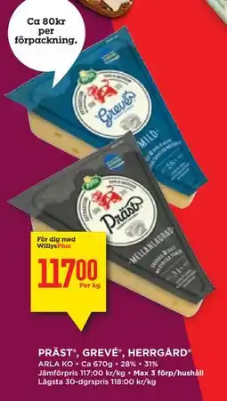 Willys Hemma PRÄST , GREVÉ , HERRGÅRD , Medlemspris erbjuda