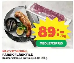 Coop Daglivs FÄRSK FLÄSKFILÉ, Medlemspris erbjuda