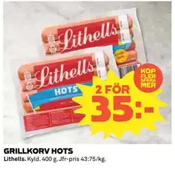 Coop Daglivs GRILLKORV HOTS, SEK 35 erbjuda