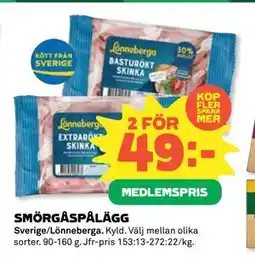 Coop Daglivs SMÖRGÅSPÅLÄGG, Medlemspris erbjuda