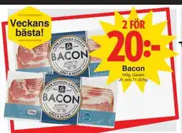 Matöppet Bacon, SEK 20 erbjuda