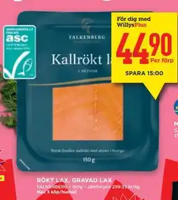 Willys Hemma RÖKT LAX, GRAVAD LAX, Medlemspris erbjuda