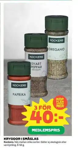 Coop Daglivs KRYDDOR I SMÅGLAS, Medlemspris erbjuda