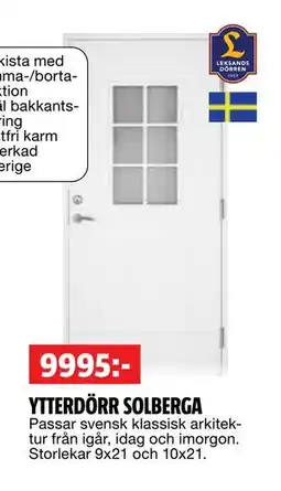 Bauhaus YTTERDÖRR SOLBERGA, SEK 9995 erbjuda