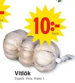 Matöppet Vitlök, SEK 10 erbjuda