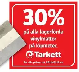 Bauhaus 30% på alla lagerförda vinylmattor på löpmeter erbjuda