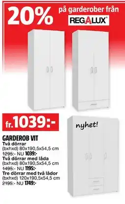 Bauhaus GARDEROB VIT erbjuda