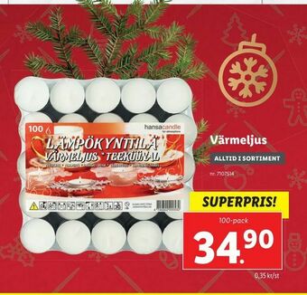 Lidl Värmeljus erbjuda