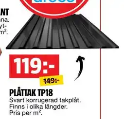 Bauhaus PLÅTTAK TP18, SEK 119 erbjuda