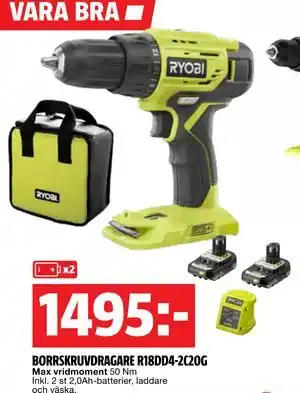 Bauhaus BORRSKRUVDRAGARE R18DD4-2C20G, SEK 1495 erbjuda