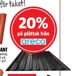 Bauhaus 20% på plåttak från areco erbjuda