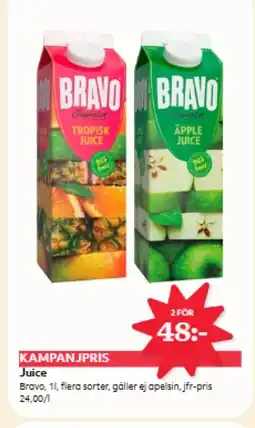 Hemköp BRAVO Juice erbjuda