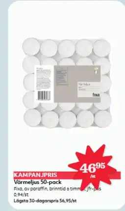 Hemköp Fixa Värmeljus erbjuda