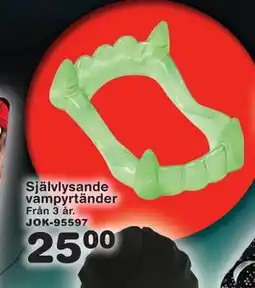 Lekextra Självlysande vampyrtänder, SEK 25 erbjuda