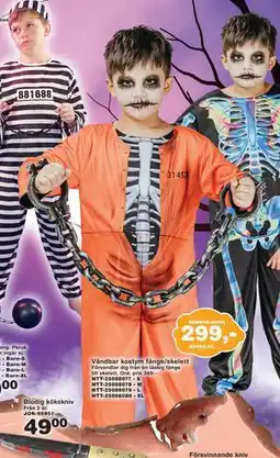 Lekextra Vändbar kostym fånge/skelett, SEK 299 erbjuda
