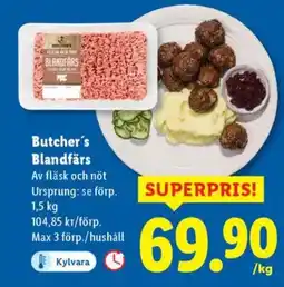 Lidl Butcher's Blandfärs erbjuda