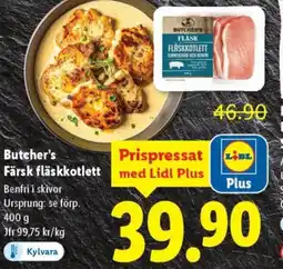 Lidl Butcher's Färsk fläskkotlett erbjuda