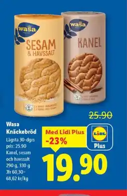 Lidl Wasa Knäckebröd erbjuda