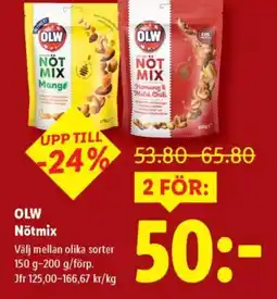 Lidl OLW Nötmix erbjuda