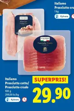 Lidl ITALIAMO Prosciutto cotto/ Prosciutto crudo erbjuda