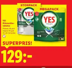 Lidl YES Diskmaskins- tabletter erbjuda