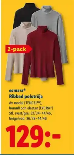 Lidl EsmaraⓇ Ribbad polotröja erbjuda