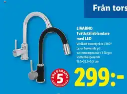 Lidl LIVARNO Tvättställsblandare med LED erbjuda