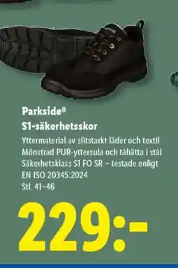 Lidl ParksideⓇ S1-säkerhetsskor erbjuda