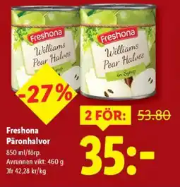 Lidl Freshona Päronhalvor erbjuda