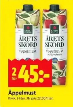 ICA Kvantum KIVIKS Äppelmust erbjuda