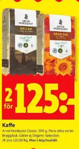 ICA Kvantum ARVID NORDQUIST Kaffe erbjuda