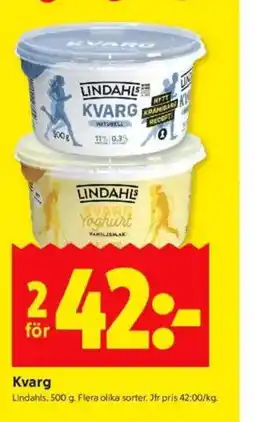 ICA Kvantum LINDAHLS Kvarg erbjuda