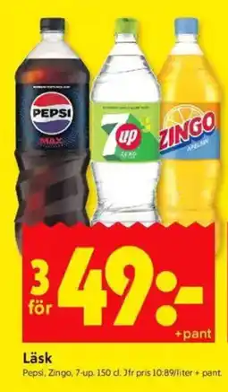 ICA Kvantum Pepsi, Zingo, 7-up Läsk erbjuda