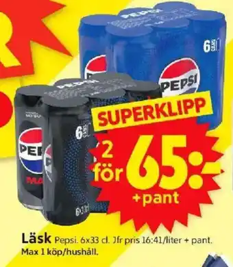 ICA Supermarket PEPSI Läsk erbjuda