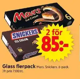 ICA Supermarket Glass flerpack Mars, Snickers erbjuda