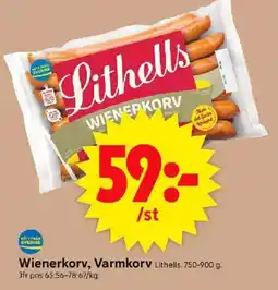 ICA Supermarket Lithells Wienerkorv, Varmkorv erbjuda