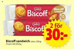 ICA Supermarket lotus Biscoff sandwich erbjuda