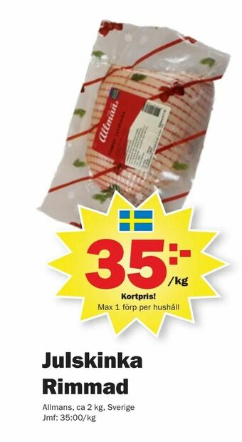 Pekås Julskinka Rimmad erbjuda