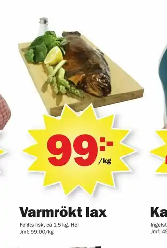 Pekås Varmrökt lax erbjuda