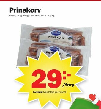 Pekås Prinskorv erbjuda